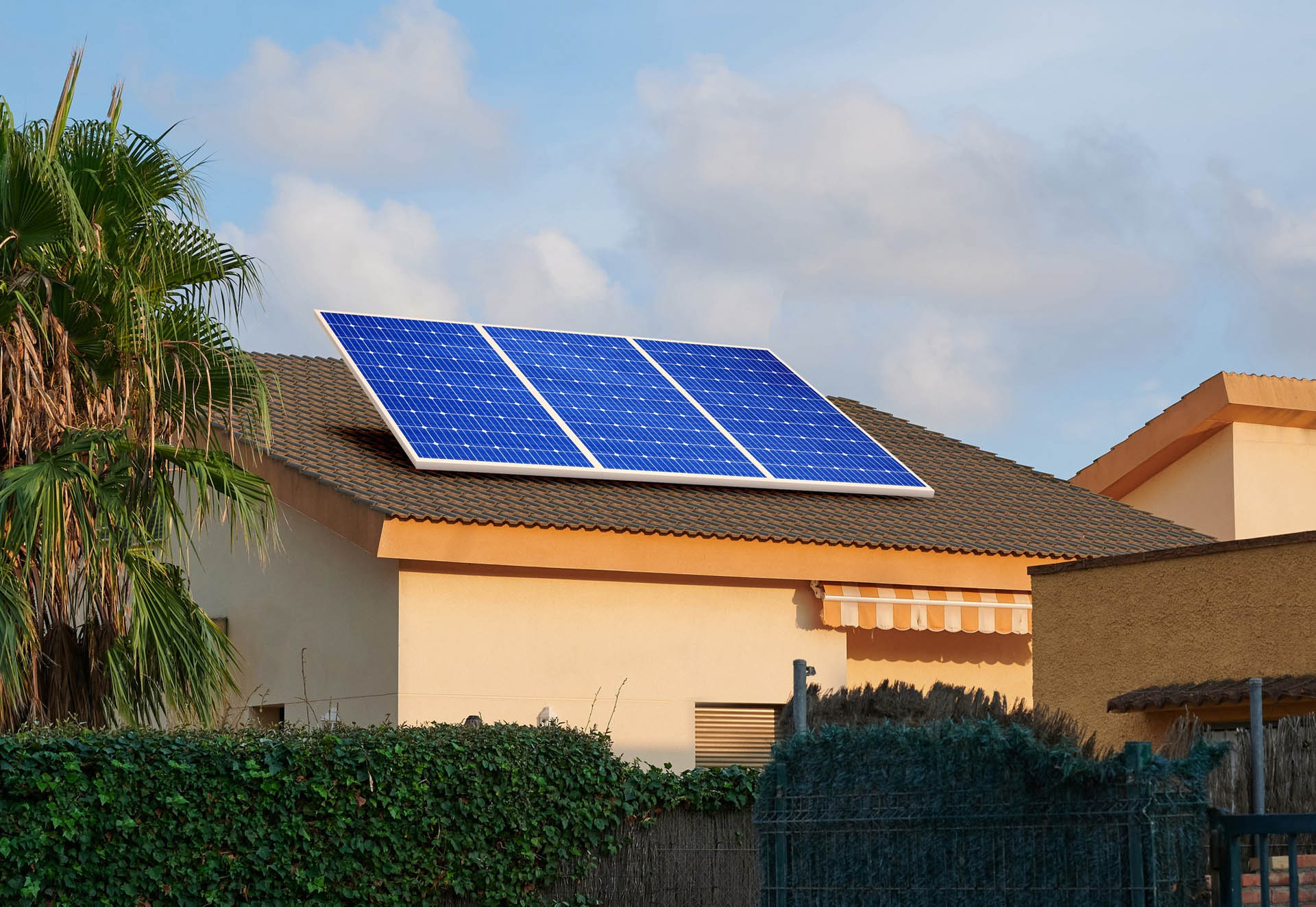 Solar panels on commercial roof